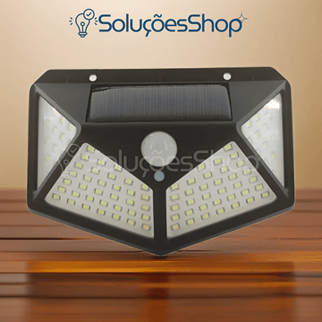 EcoSolar - Luminária Solar 100LEDS com Sensor de Movimento e Alta Potência