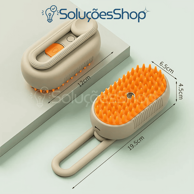 MasterPelos - Escova Vaporizadora Para Pets - 3 em 1