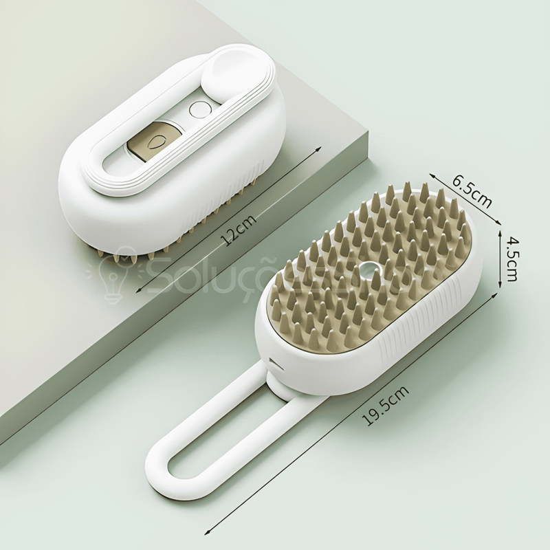 MasterPelos - Escova Vaporizadora Para Pets - 3 em 1