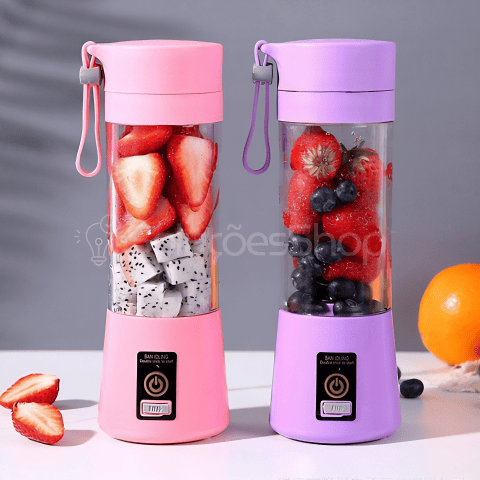 MixGo - Mini Liquidificador Portátil Recarregável - Com 6 Lâminas