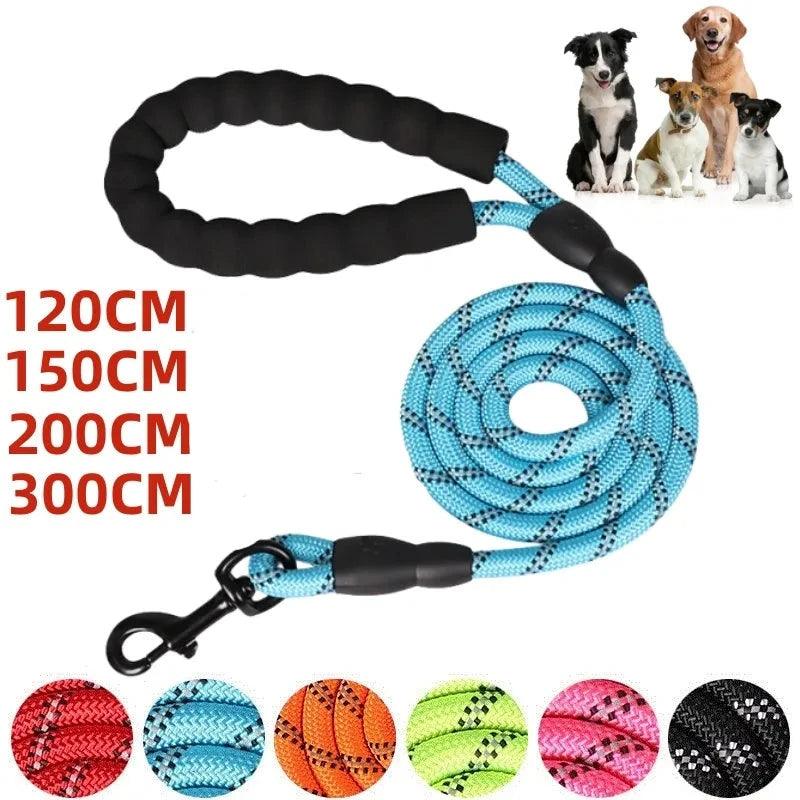 Guia fortes para cães, punho macio, 120 cm, 150 cm, 200 cm, 300cm - SoluçõesShop