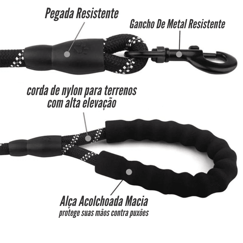 Guia fortes para cães, punho macio, 120 cm, 150 cm, 200 cm, 300cm - SoluçõesShop